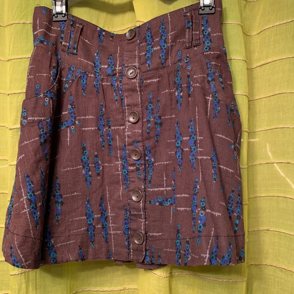 Free people brown/ Blue skirt. Med